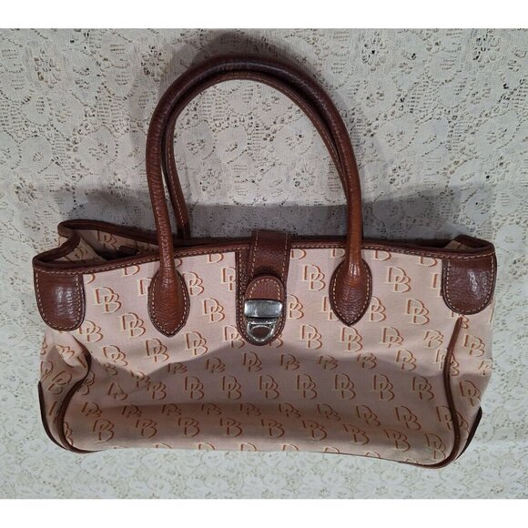 Dooney & Bourke Signature DB Double Handle Tote w/ Shoulder Strap-Pre-owned Good - Picture 4 of 10